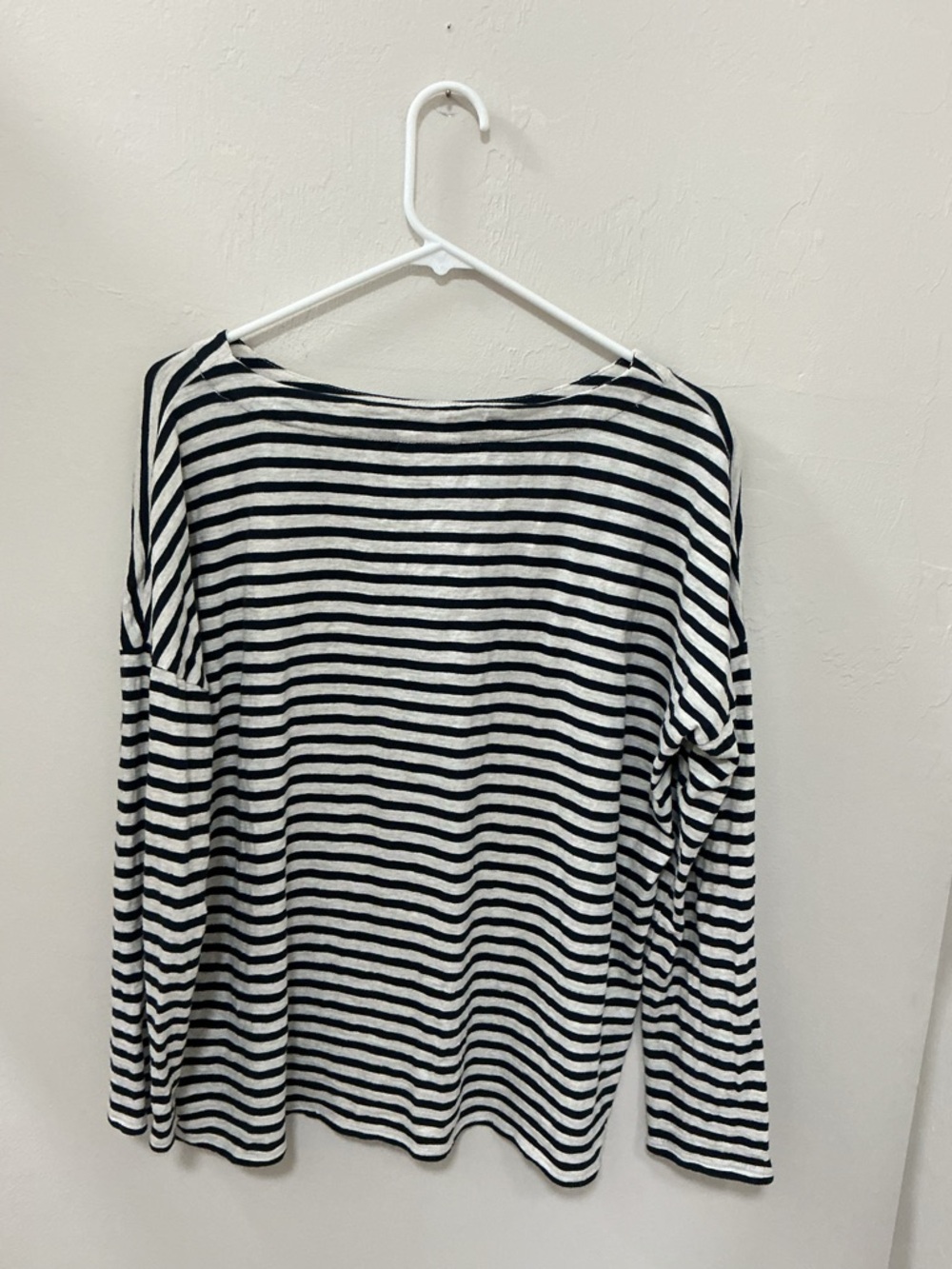 J. Jill Black & White Striped Knit Top size LP